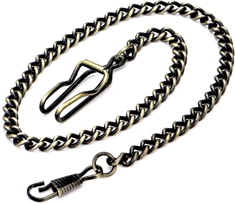 BoShiYa Pocket Watch Chains for Men Vintage Metal Albert Vest Chain Accessories/Color: Gold/Silver/Black/Bronze - Image 1